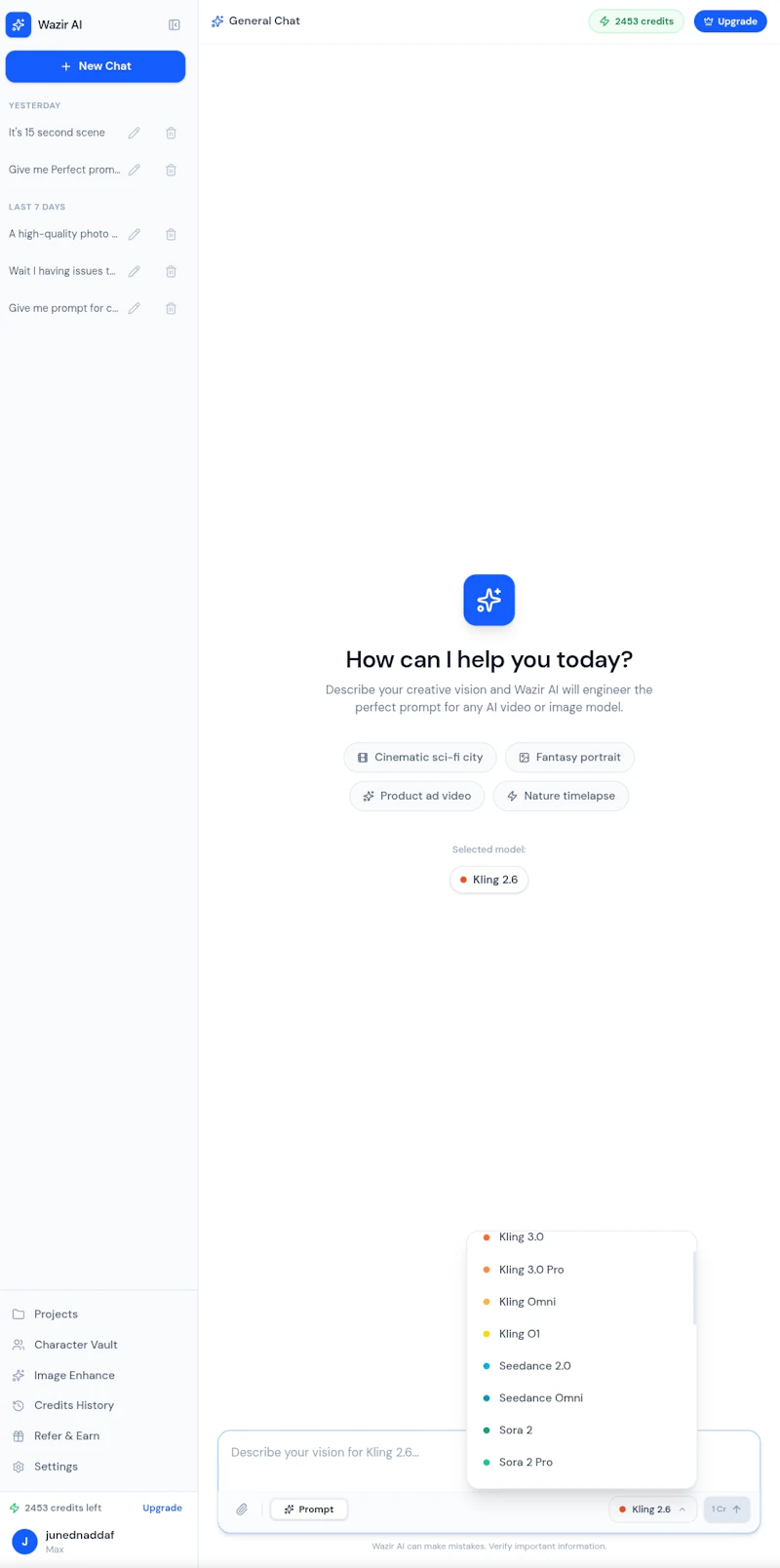 Wazir AI screenshot 2