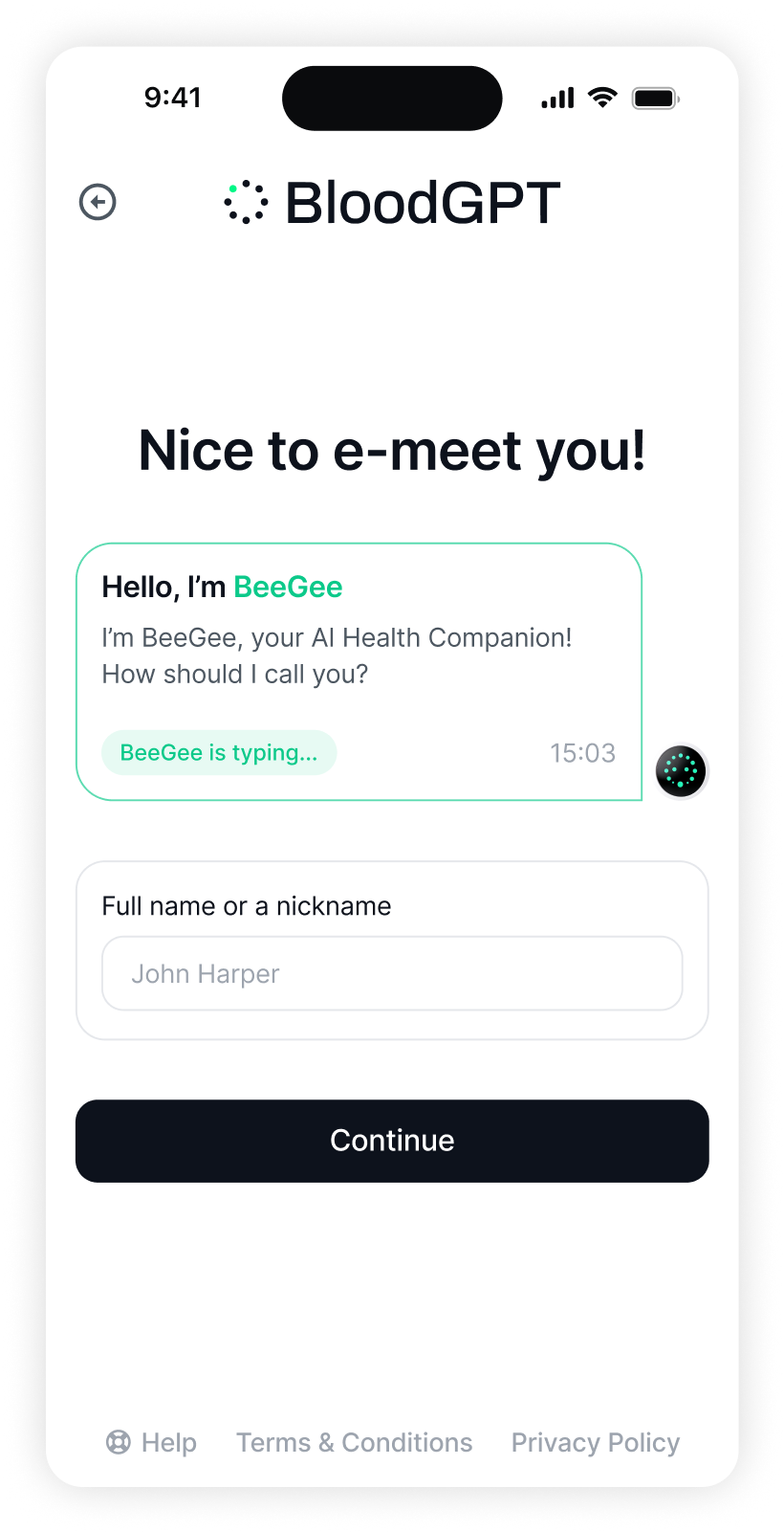 BloodGPT - Main screenshot showing features and interface