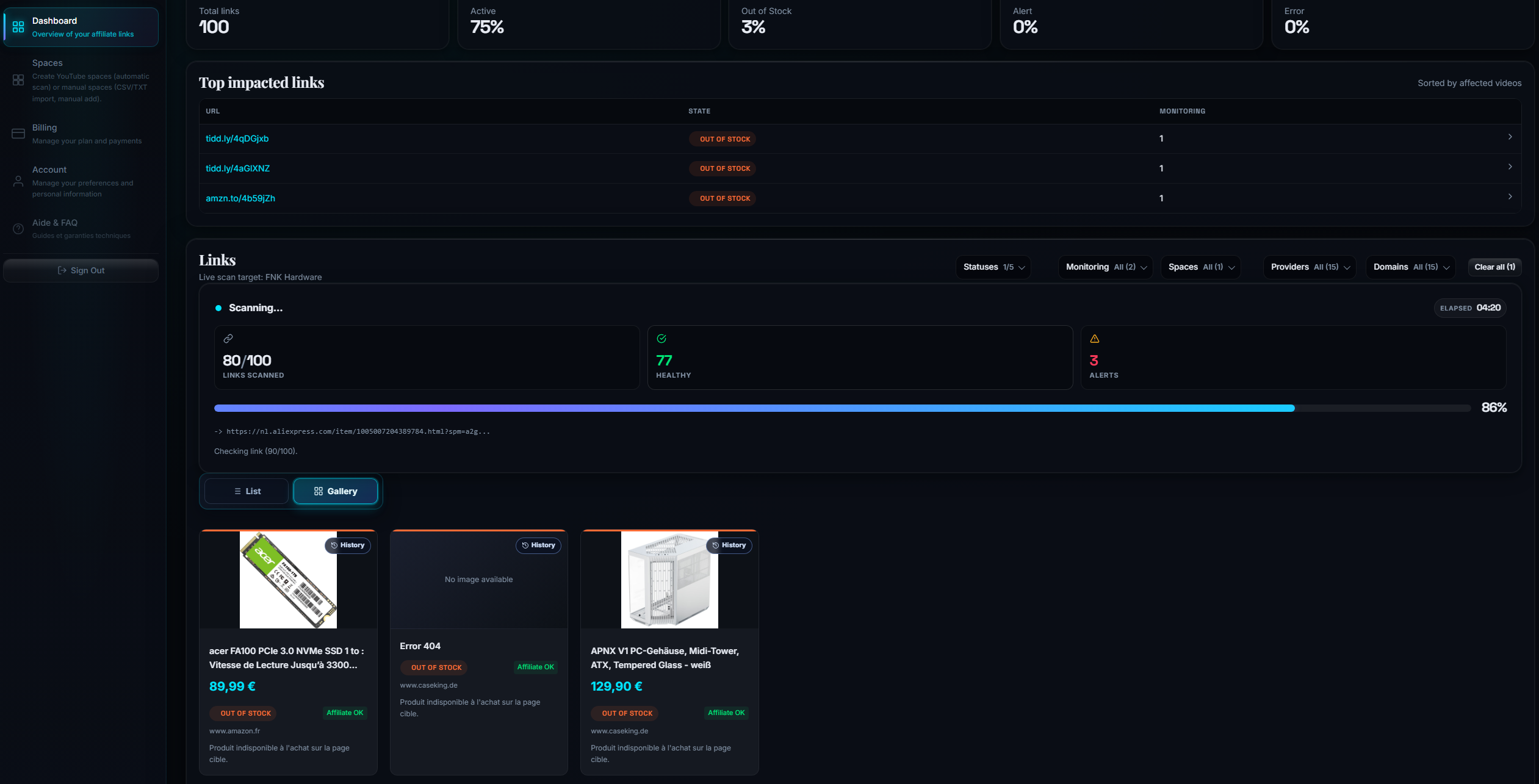 LinksWatcher - Main product screenshot demonstrating key features and user interface