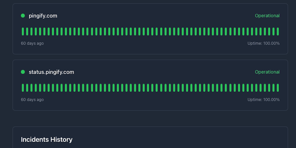 Pingify Status Pages