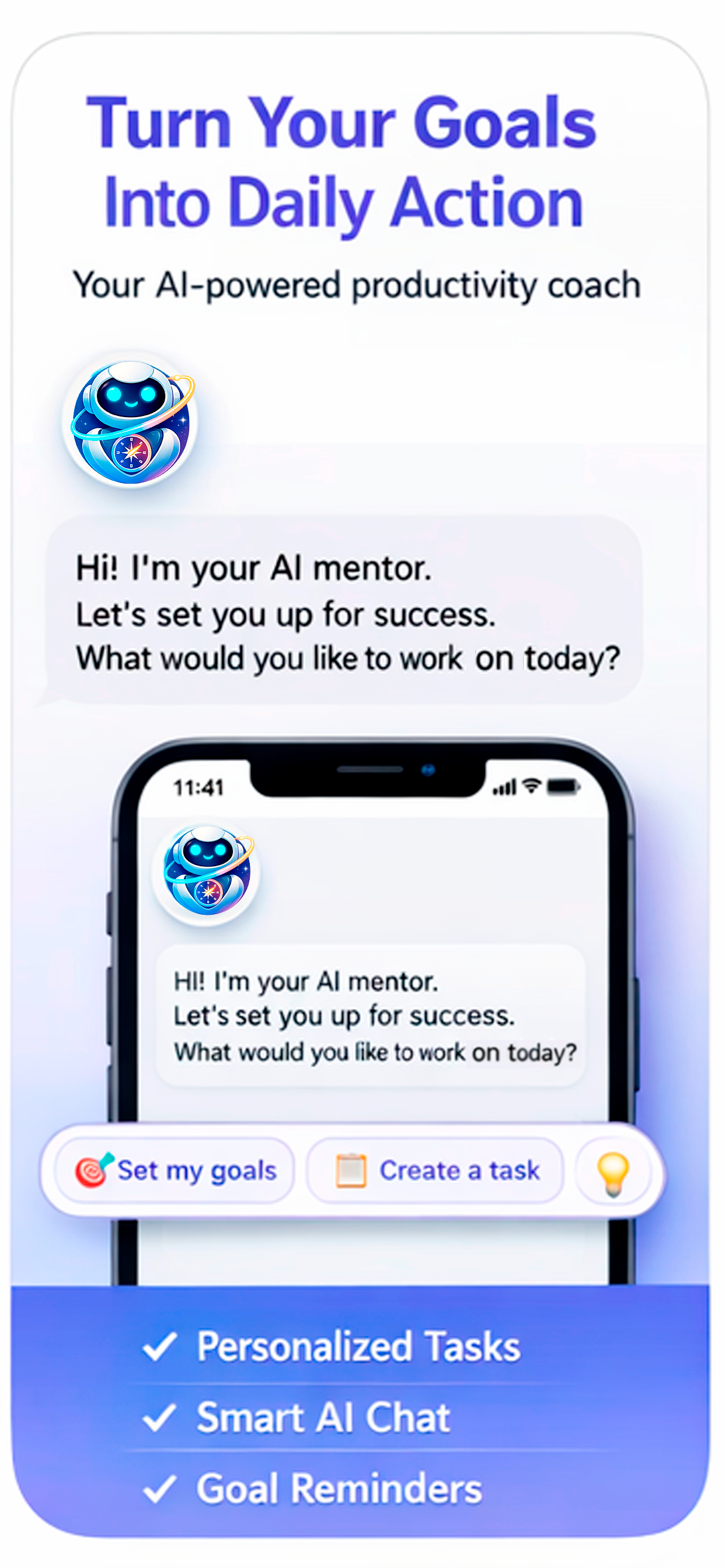 Personal AI Mentor - Main product screenshot demonstrating key features and user interface