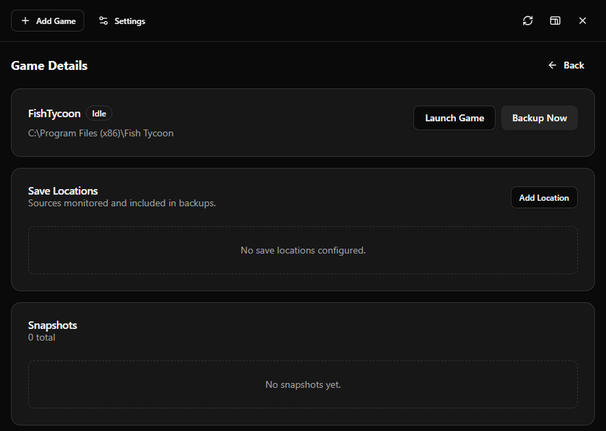 The Game Saver - Screenshot 5 showing product features and functionality
