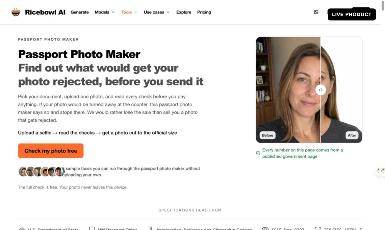 Ricebowl Passport Photo Maker gallery image
