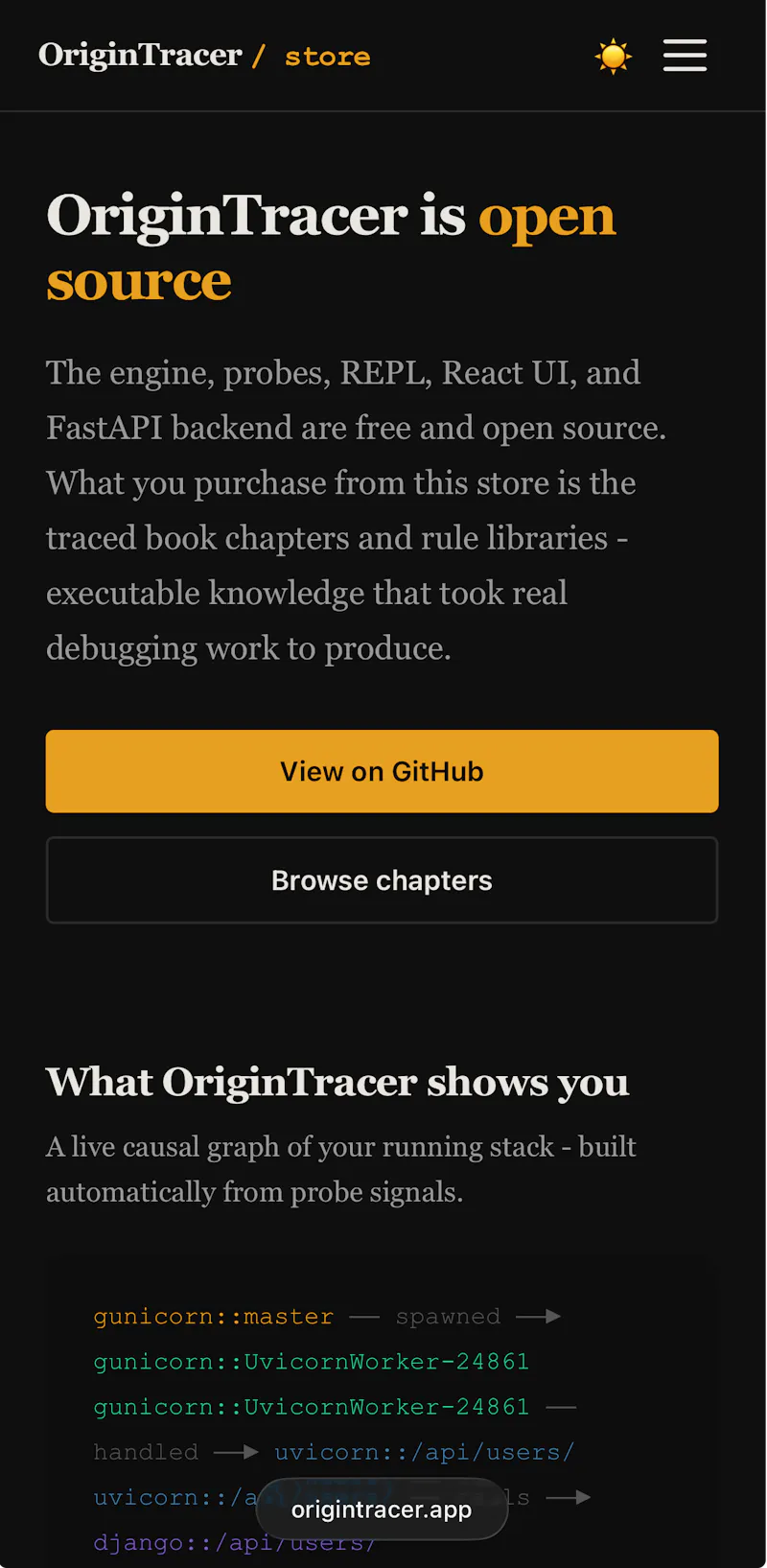 OriginTracer screenshot 1