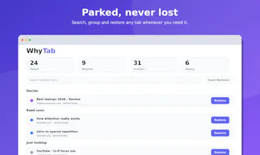 WhyTab – Intent-Based Tab Manager gallery image