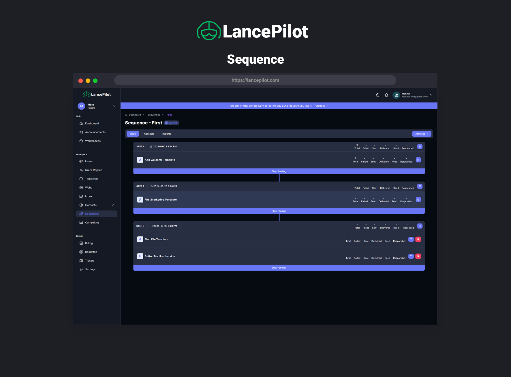 Lancepilot - 運行WhatsApp營銷活動，跟踪，日程安排和CRM media 5