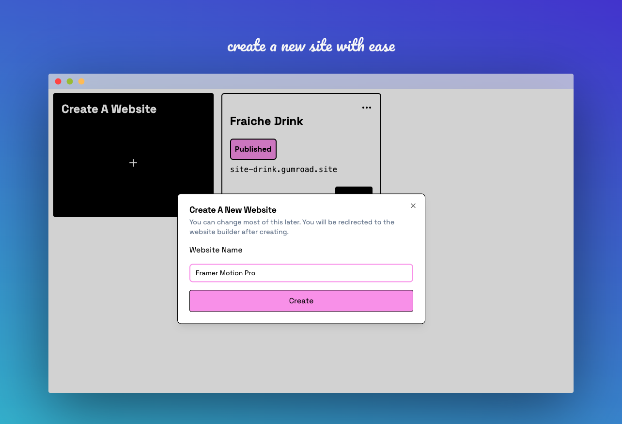 Pembina laman web untuk produk gumroad media 3