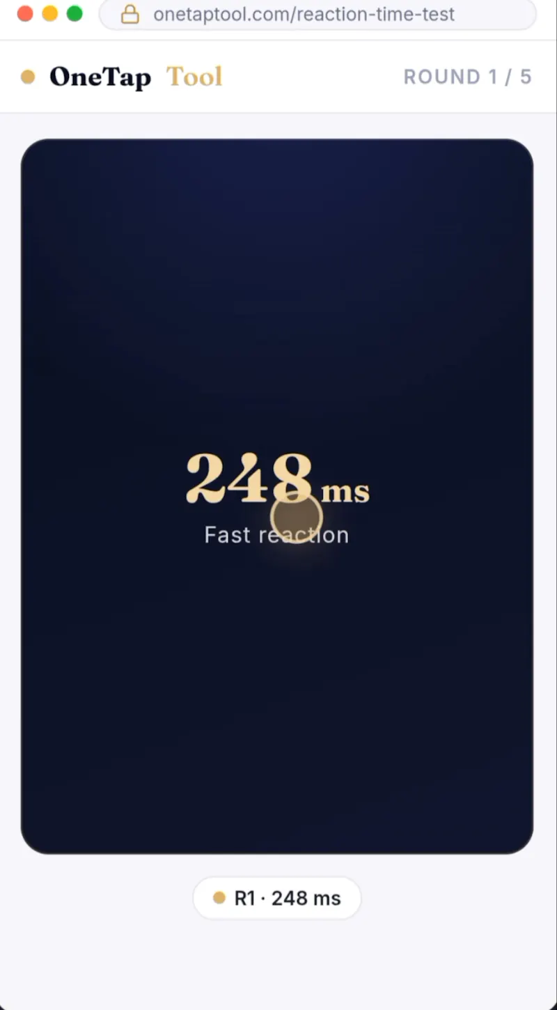 OneTapTool Reaction Time Test screenshot 4