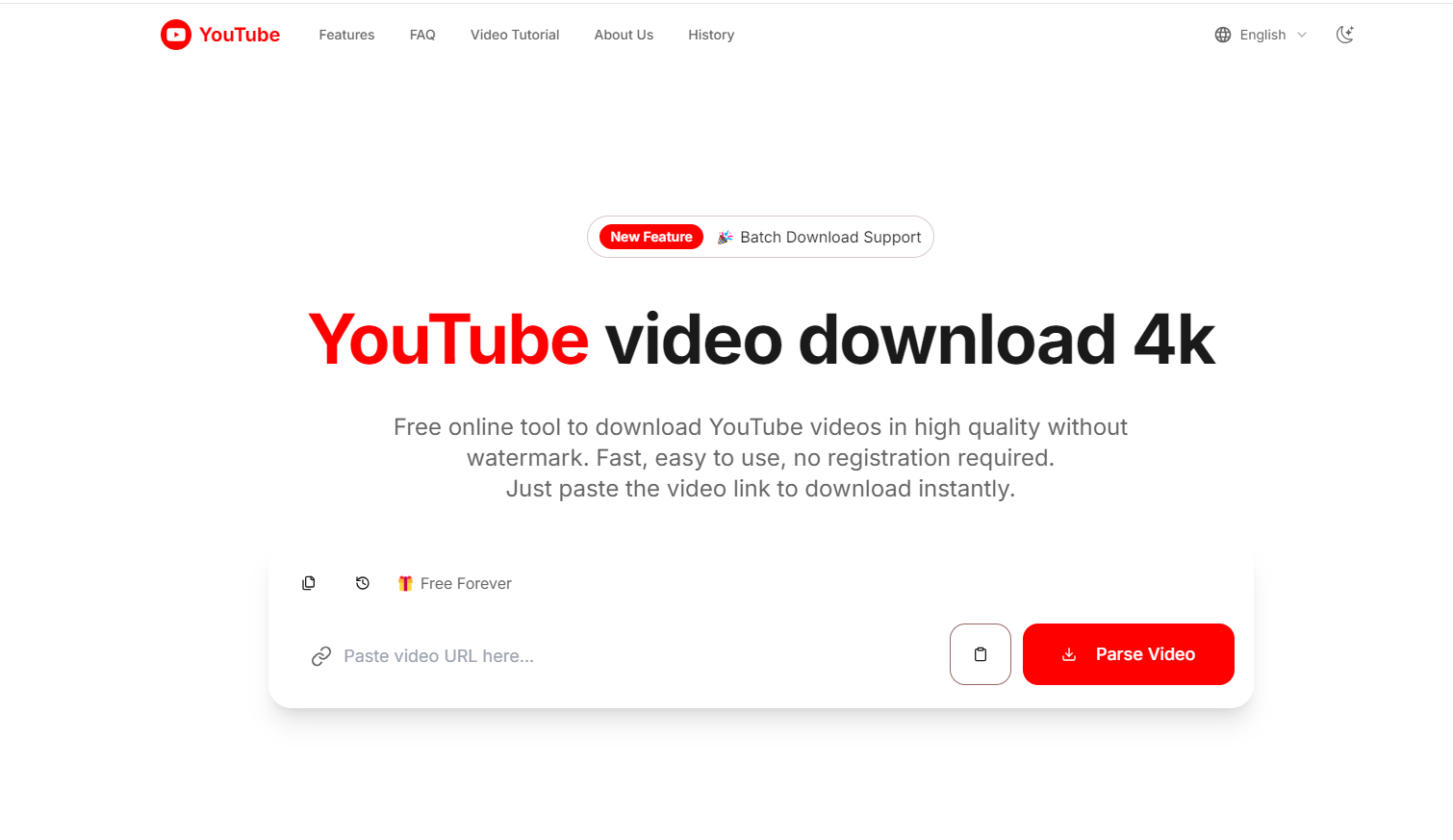 YouTube Video Download 4K - Fügen Sie einfach den Video -Link ein, um sofort herunterzuladen. Medien 1