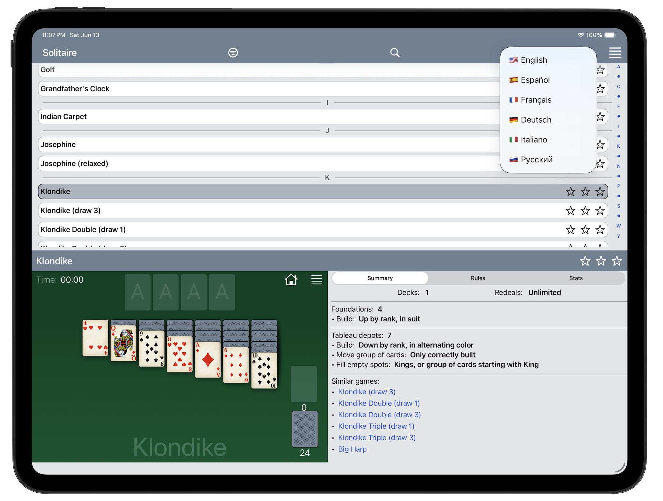 Fein Solitaire: 90+ Card Games