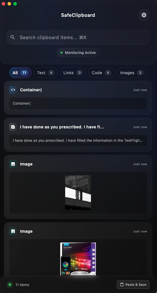 Safeclipboard beveiligd klembord voor macOS - Onbeperkte geschiedenis, vergrendelingsbeveiliging, productiviteitsonderdelen. media 2