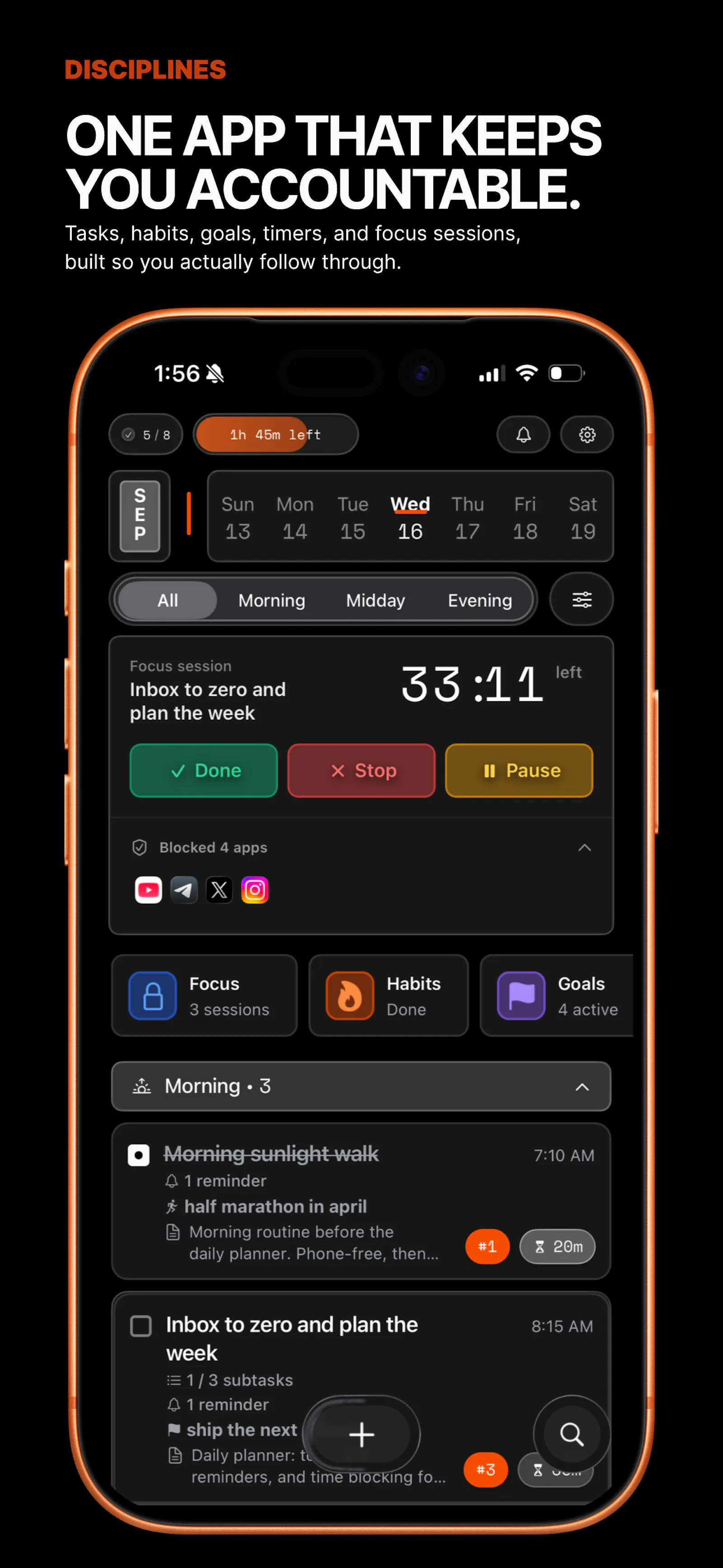 Disciplines: App Blocker screenshot 1