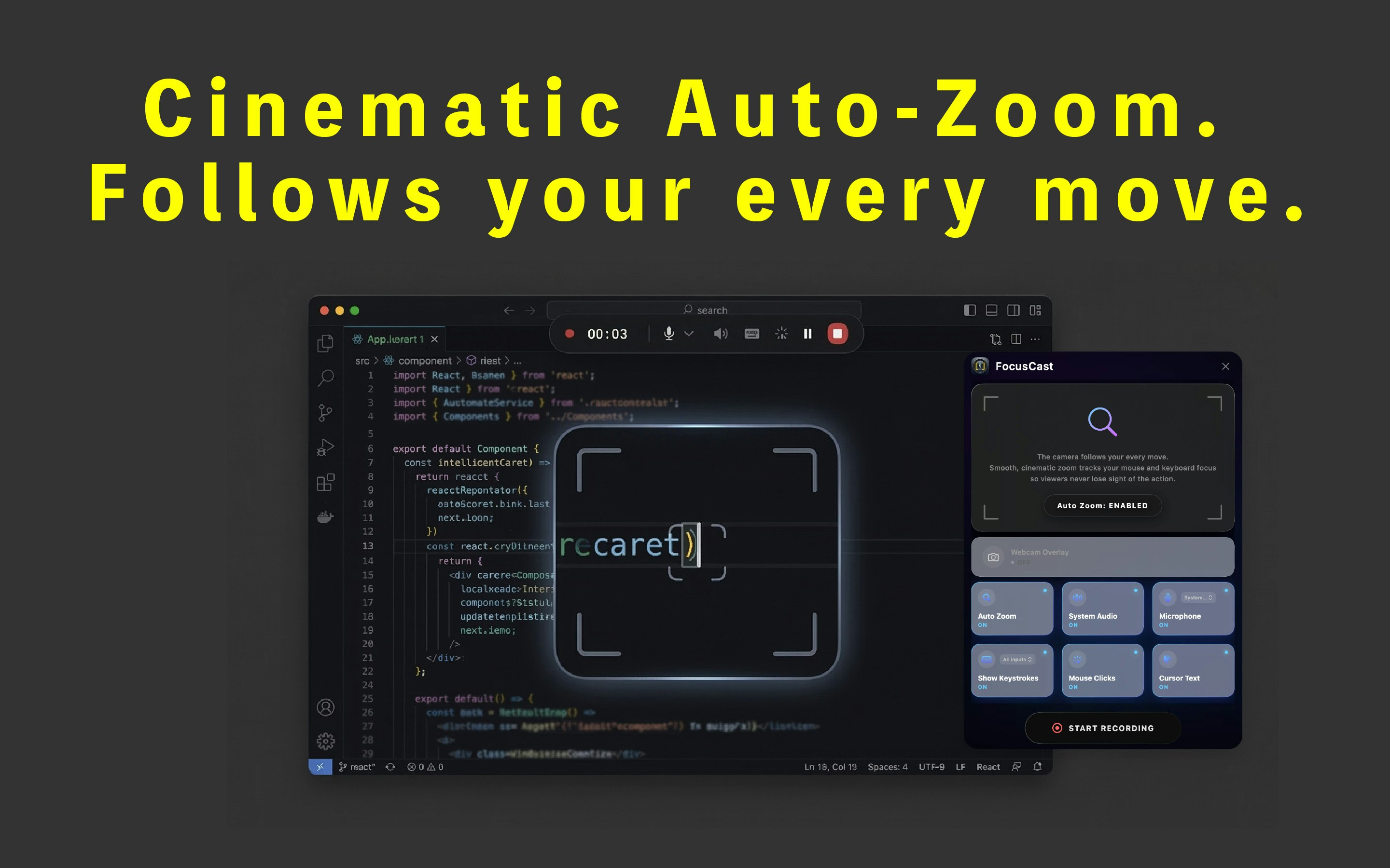 FocusCast - Auto-Zoom Screen Recording gallery image
