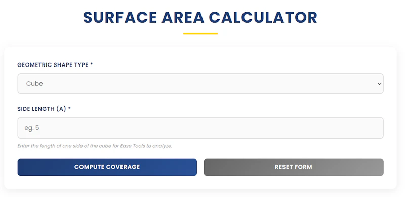 Surface Area Calculator | Ease Tools screenshot 1