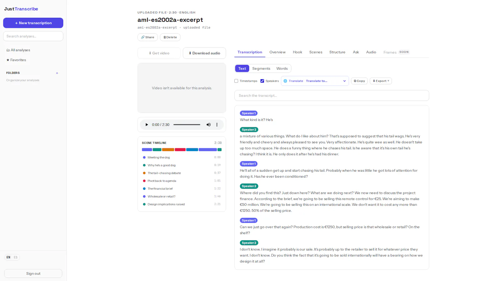 JustTranscribe screenshot 4