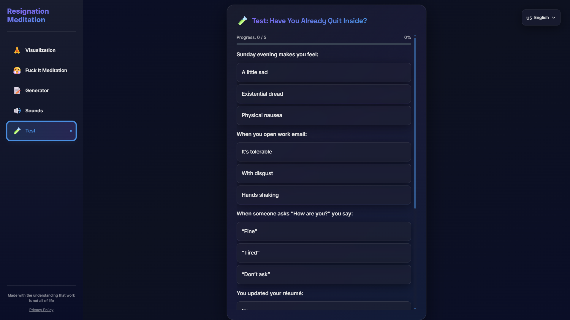 Resignation Meditation - Screenshot 4 preview