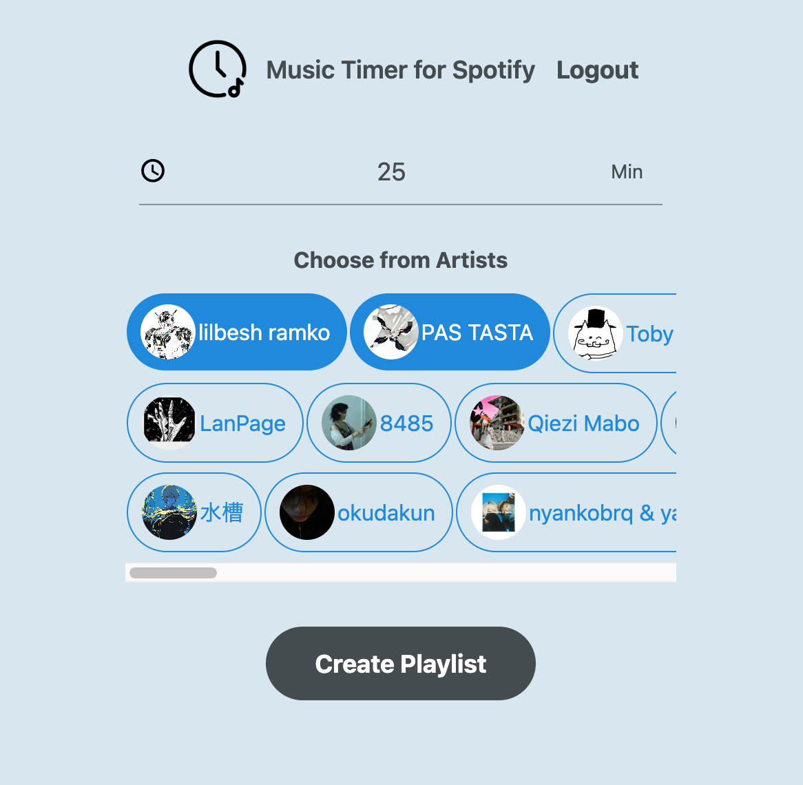 Musiktimer für Spotify Medien 1