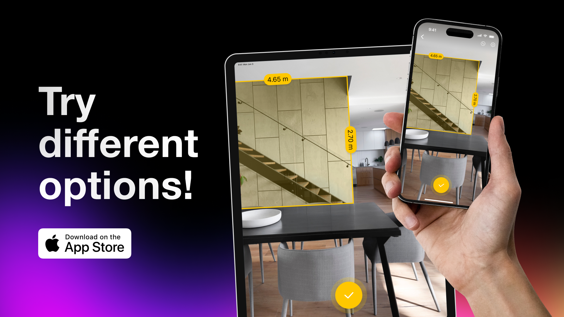 وسائط AR حاكم 3D - AR قياس أي كائن ومسافات محددة عبر الهاتف 4