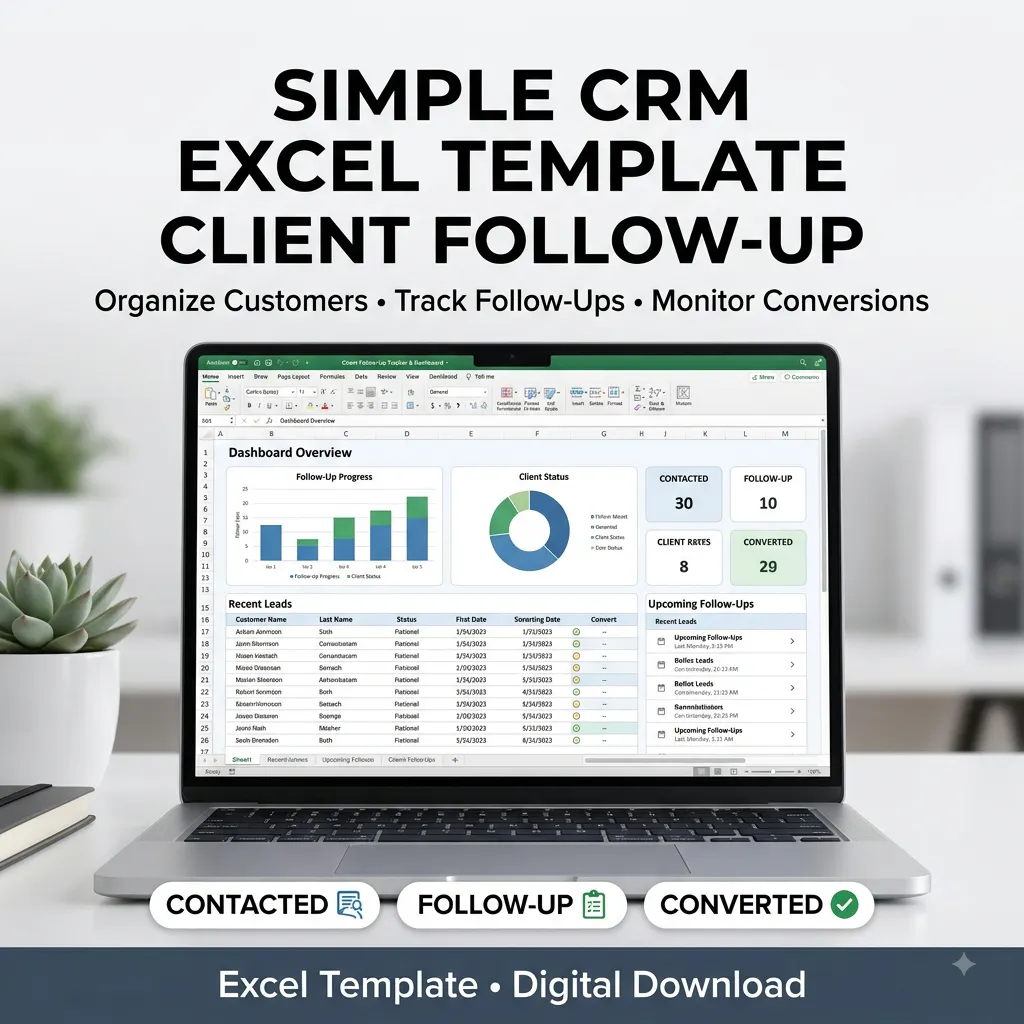 Simple CRM Excel Template gallery image