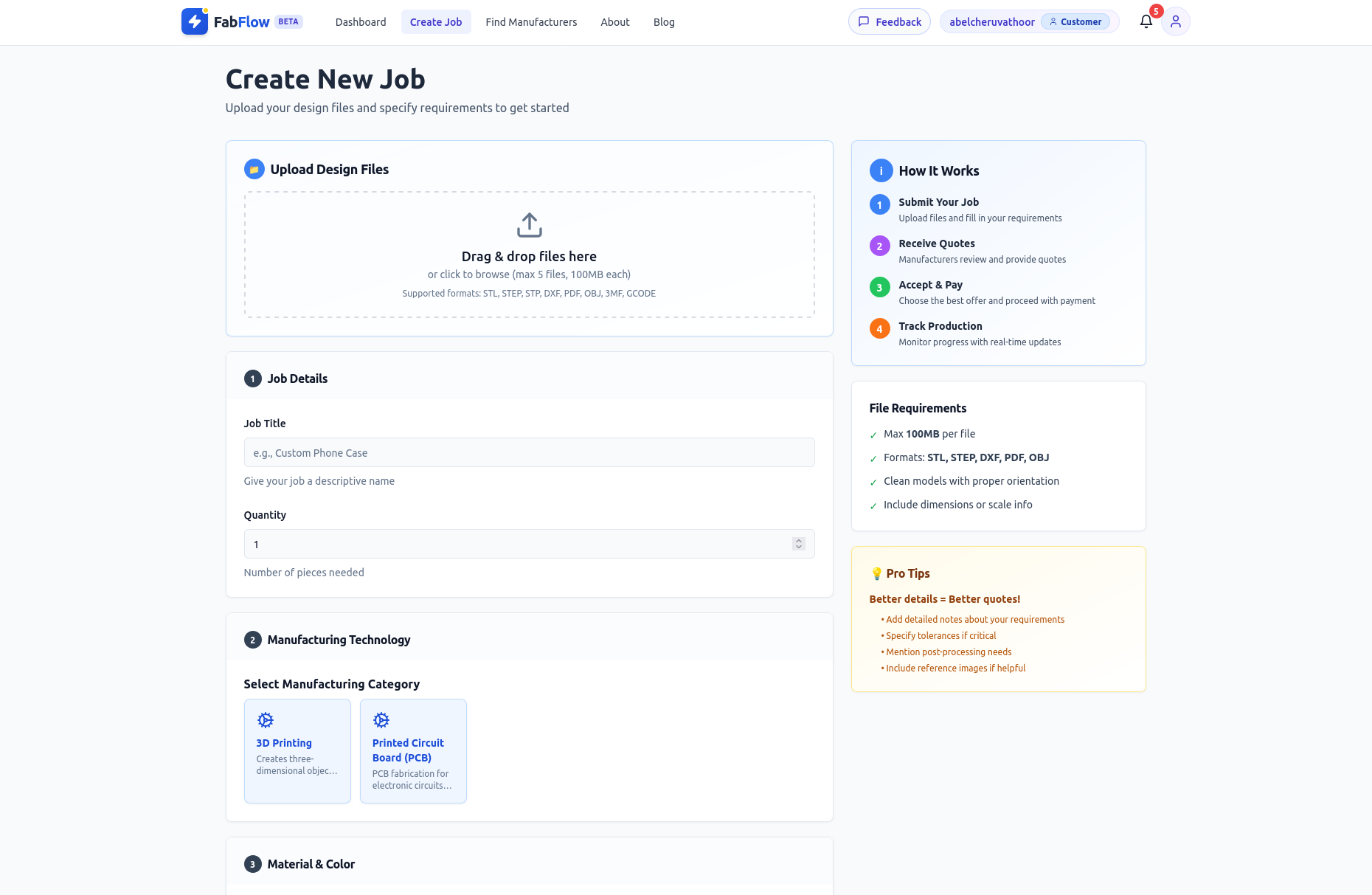 FabFlow - Screenshot 2 showing product features and functionality