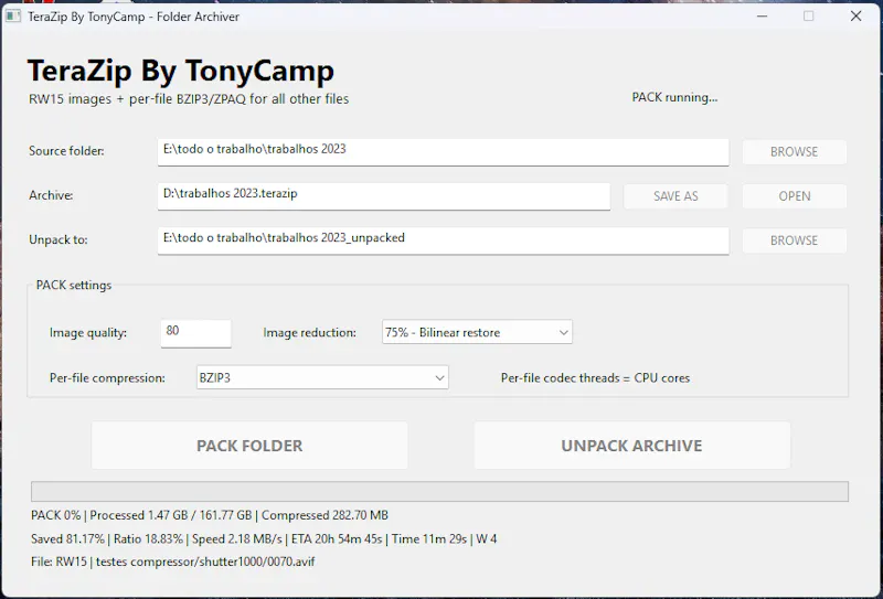 TERAZIP screenshot 1