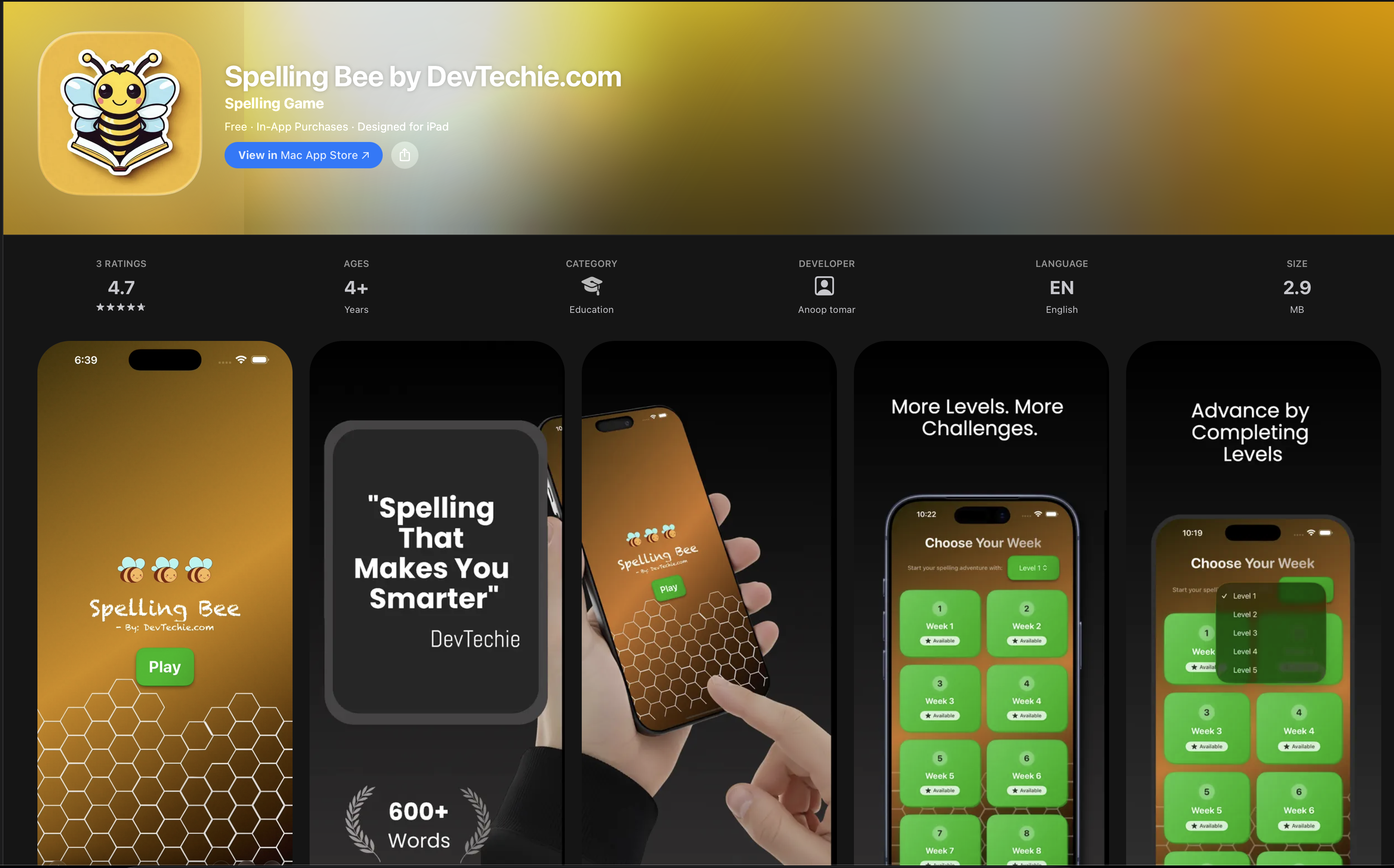 Spelling Bee by DevTechie.com - Product Hunt launch logo and brand identity