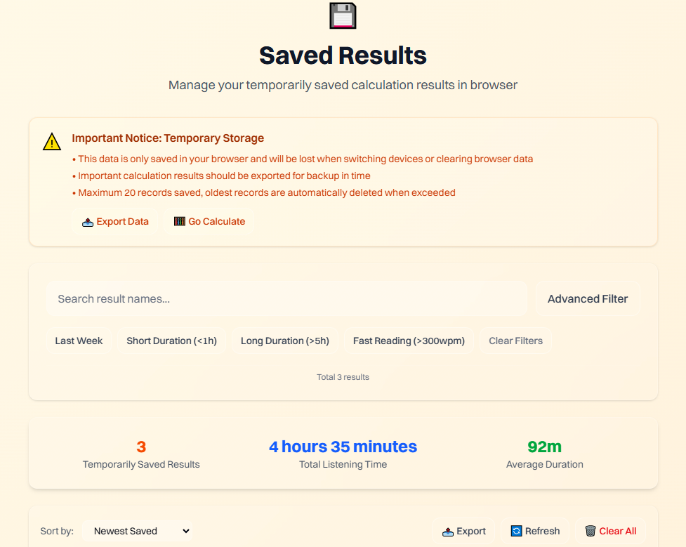 Audiobook Speed Calculator gallery image