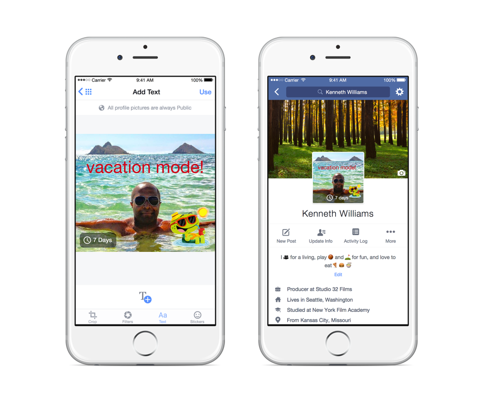 Facebook 7-Second Looping Profile Video Pic Image