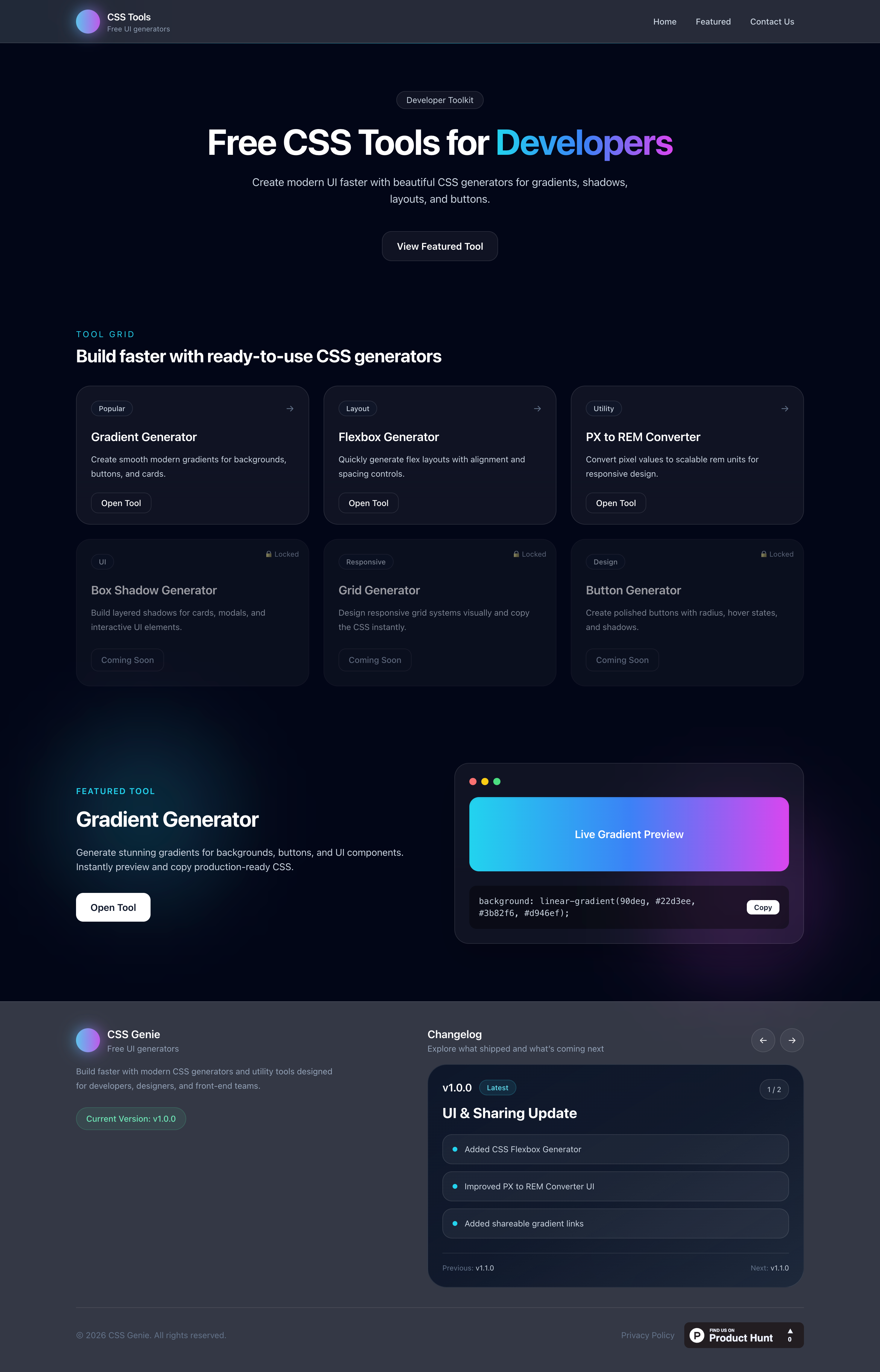 CSSGenie: Free CSS Tools
