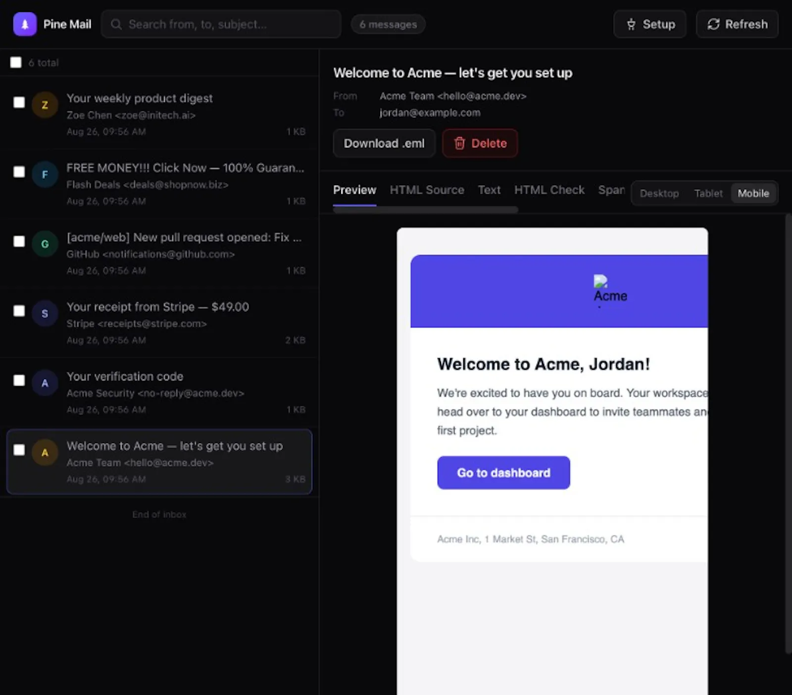 PineMail screenshot 6
