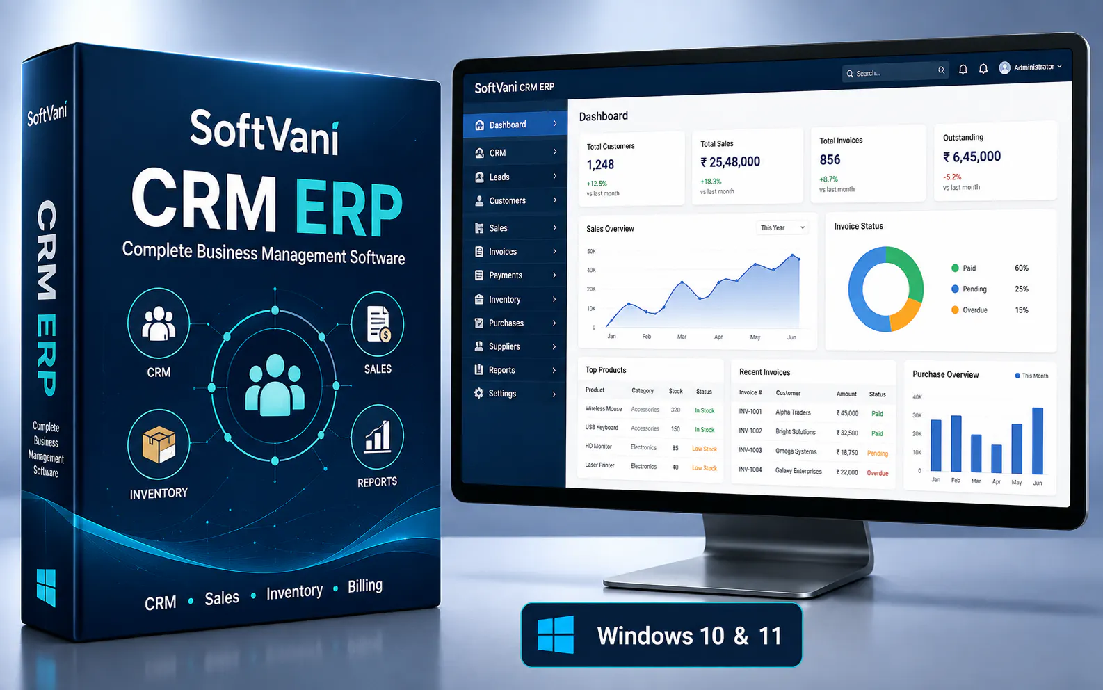 SoftVani CRM ERP screenshot
