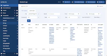 BCLog Jooma Audit Plugin gallery image