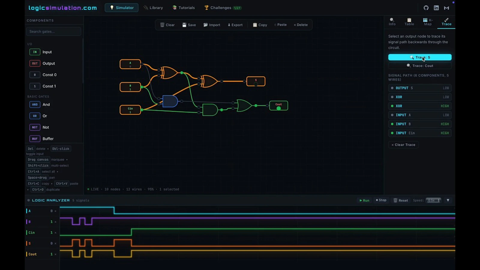 Logic Gate & Circuit Simulator screenshot 1 (video preview)