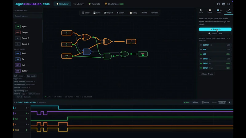 Logic Gate & Circuit Simulator screenshot 1 (video preview)