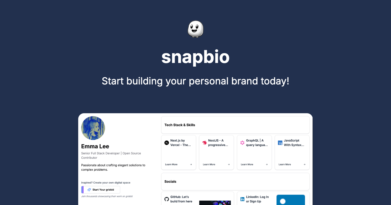 startuptile snapbio-Create your professional digital identity in one link