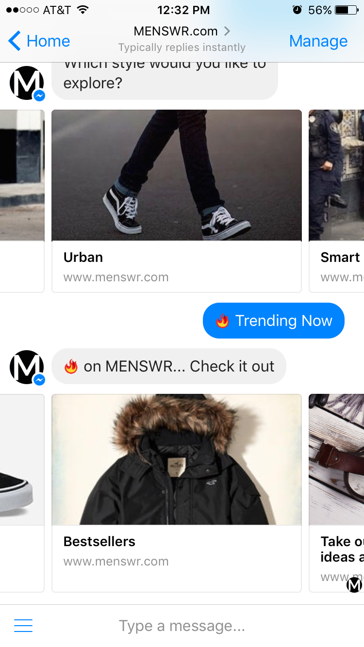 MENSWR Facebook Messenger App gallery image