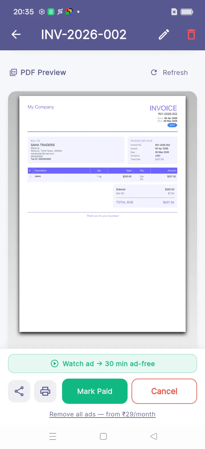 BILL KARO INVOICE MAKER