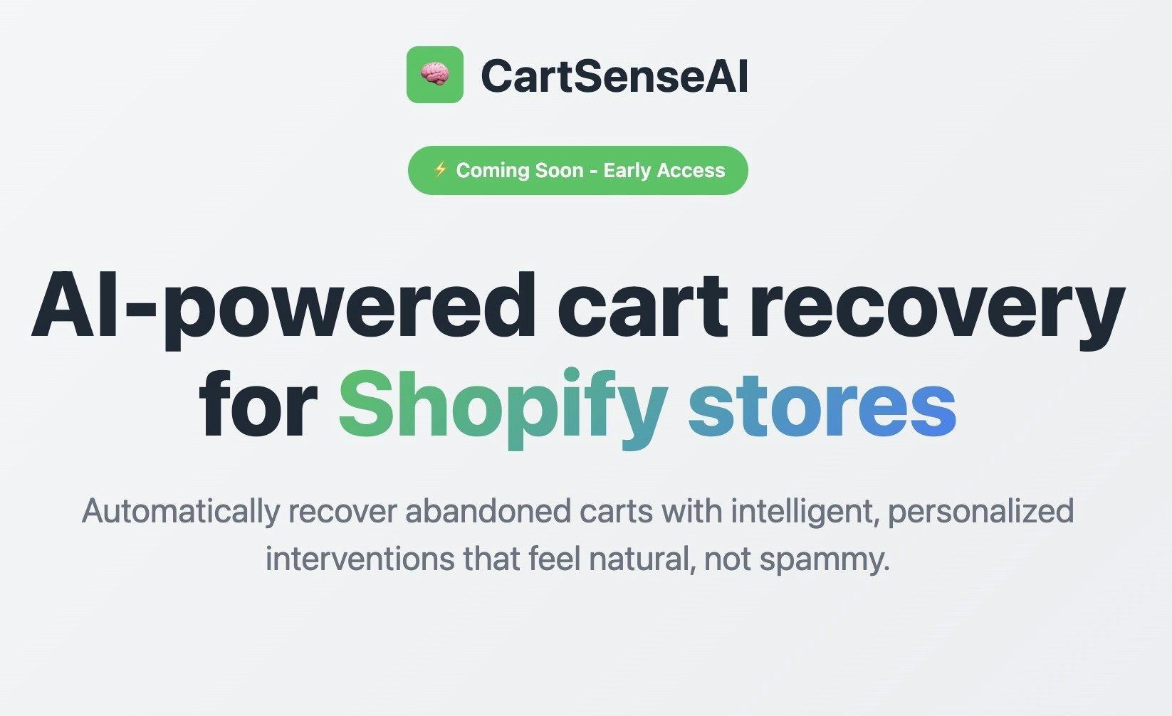 CartSenseai - Terk edilmiş Shopify arabalarını otomatik olarak kurtaran AI medya 1