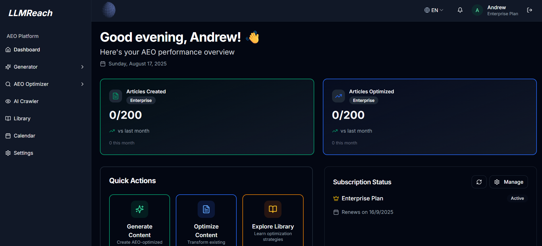 LLMReach - Main product screenshot demonstrating key features and user interface