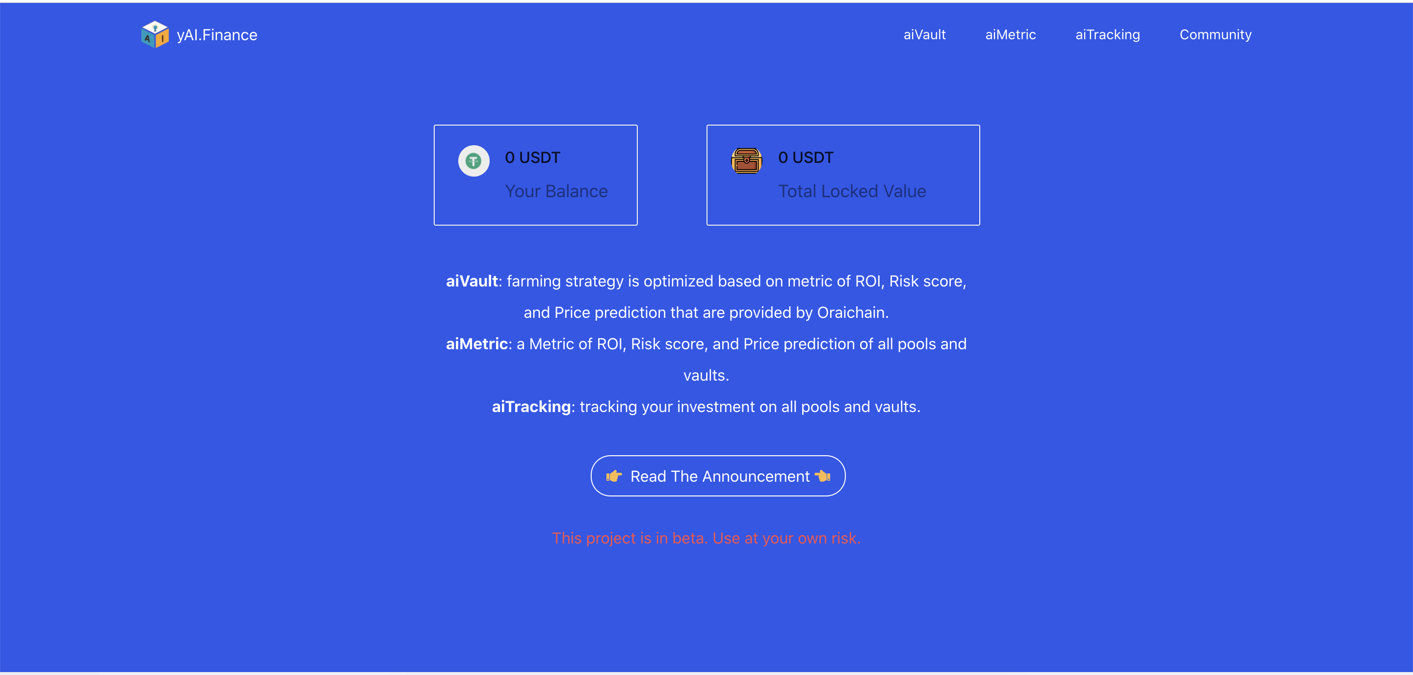 yAI.Finance The first oraichain usecase gallery image