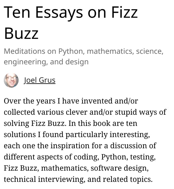 Ten Essays on Fizz Buzz media 3