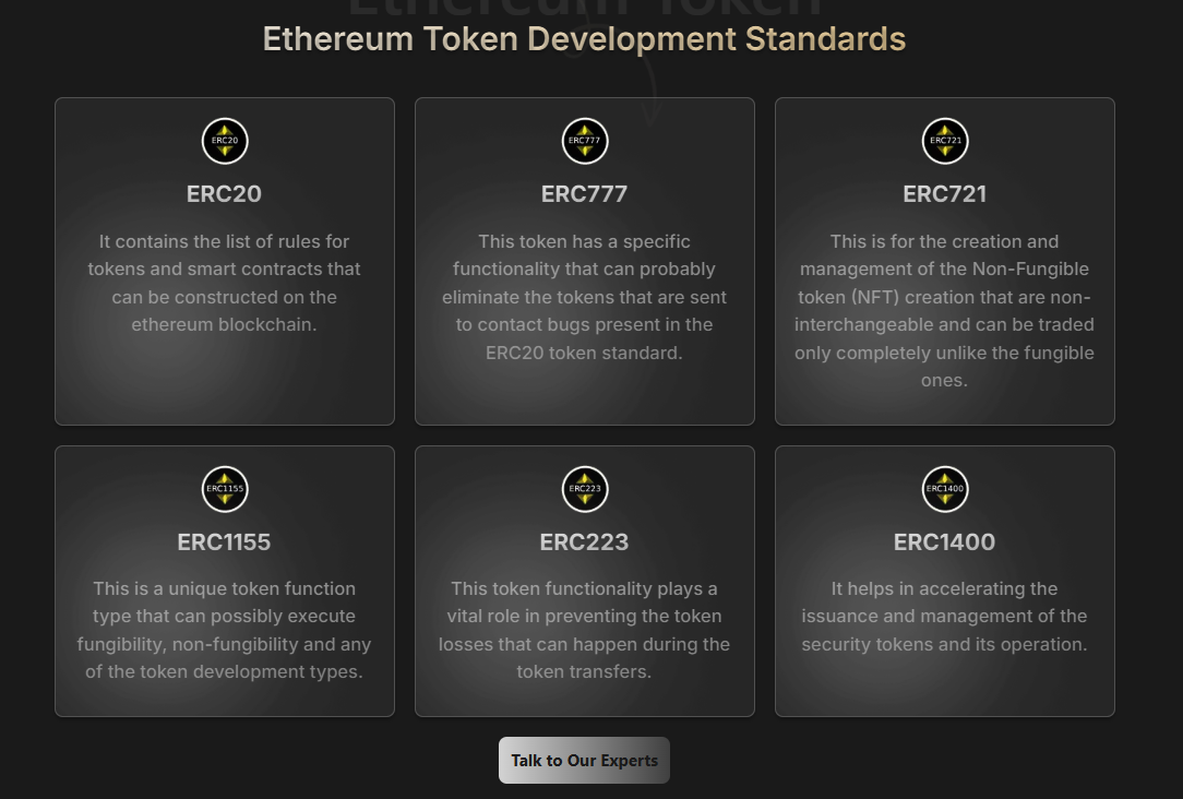 Ethereum Token Development - Screenshot 2 showing product features and functionality