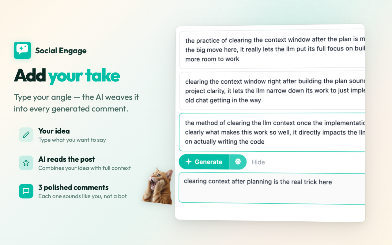 Social Engage: AI Assistant for LinkedIn gallery image