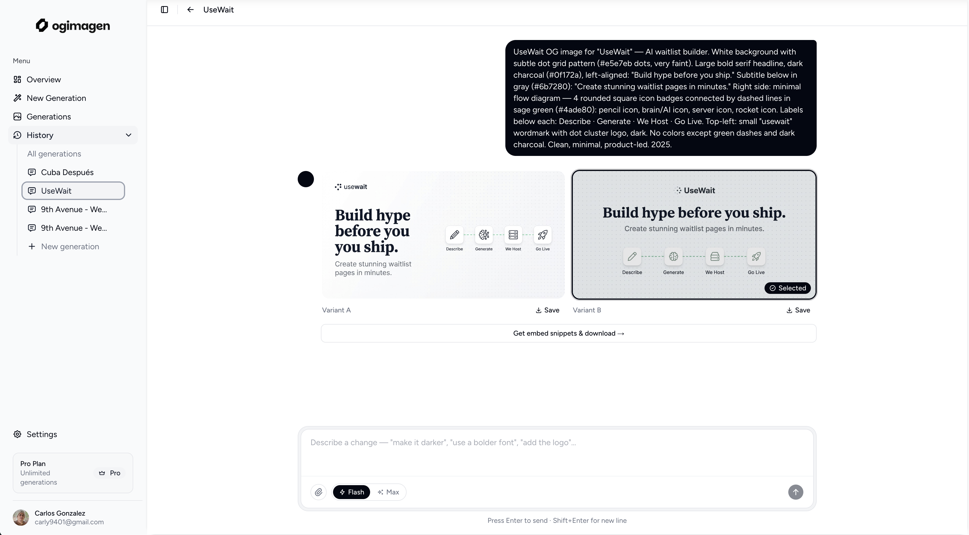 OGImagen - Screenshot 3 showing product features and functionality