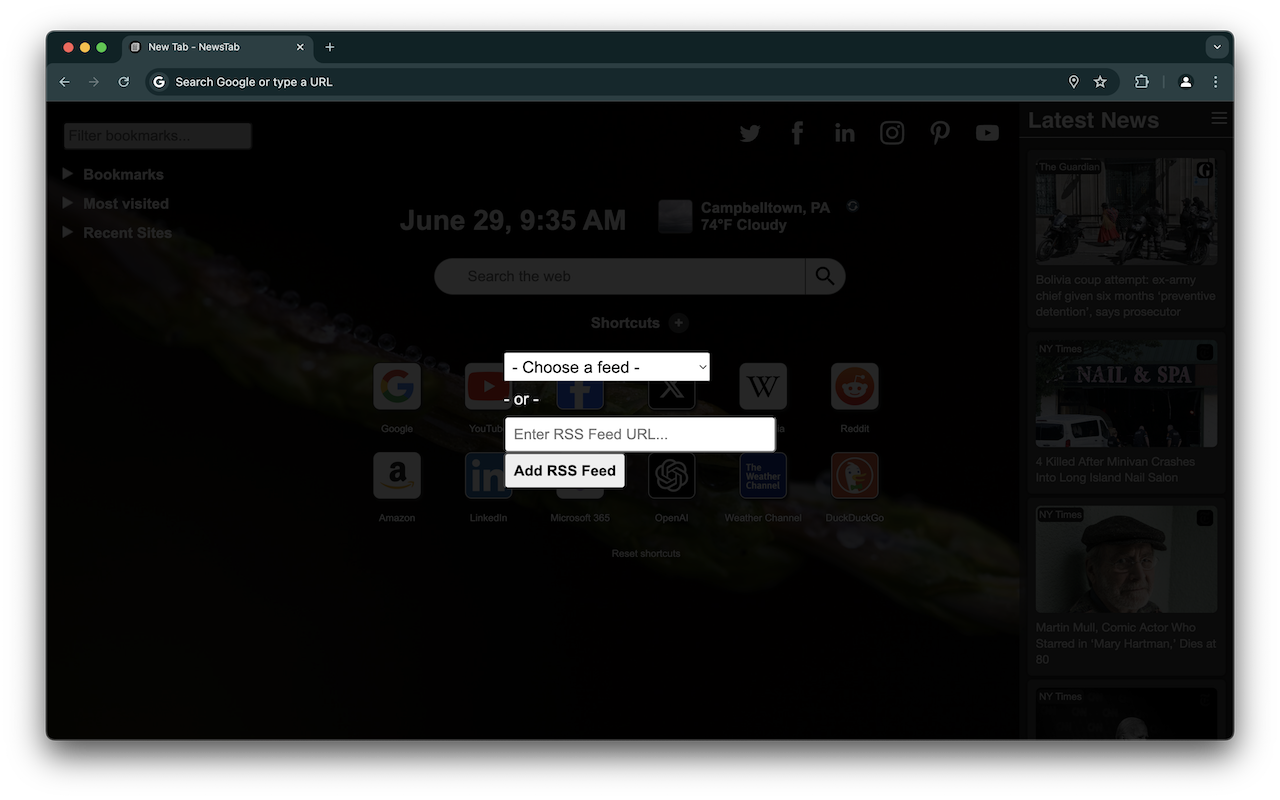 NewsTab: News on your New Tab media 1