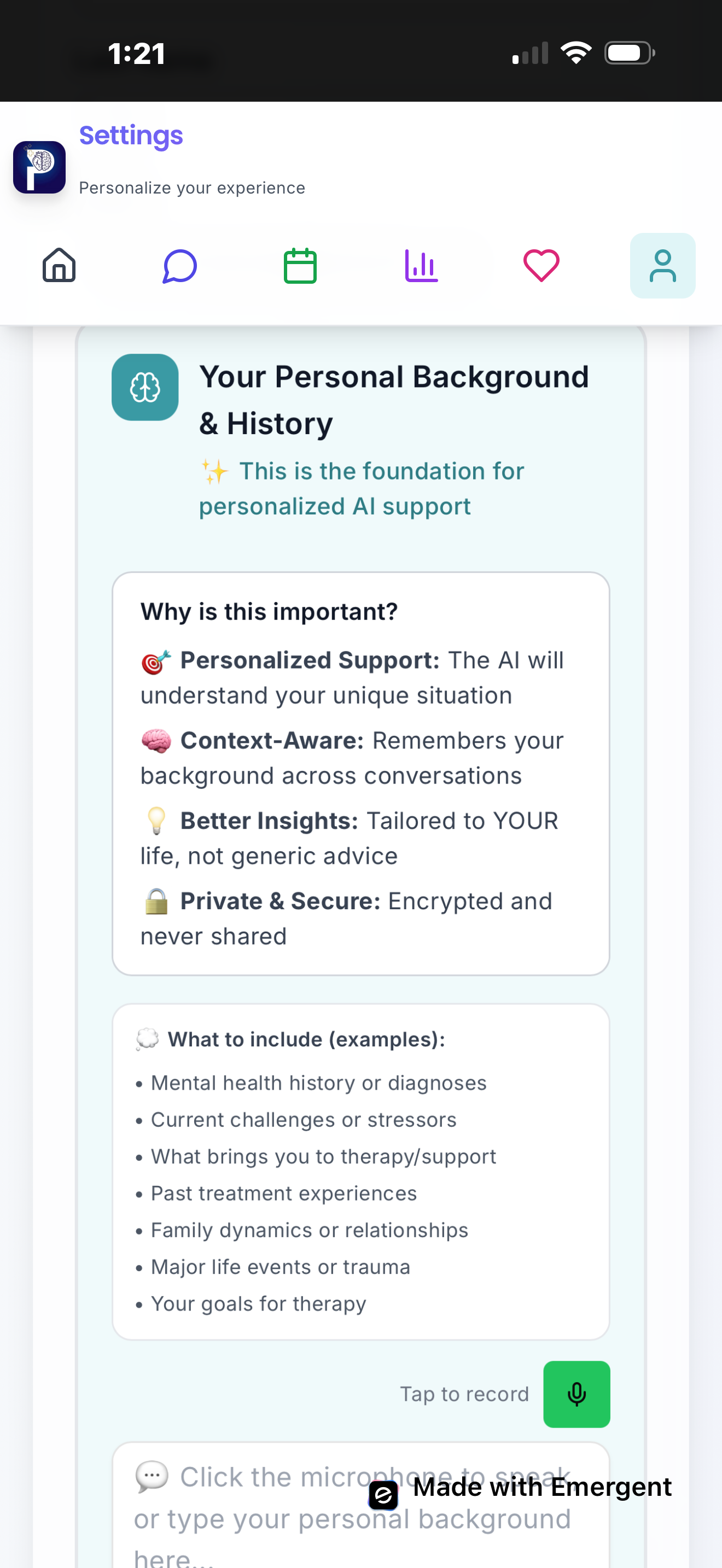 PsychPal - Screenshot 2 showing product features and functionality