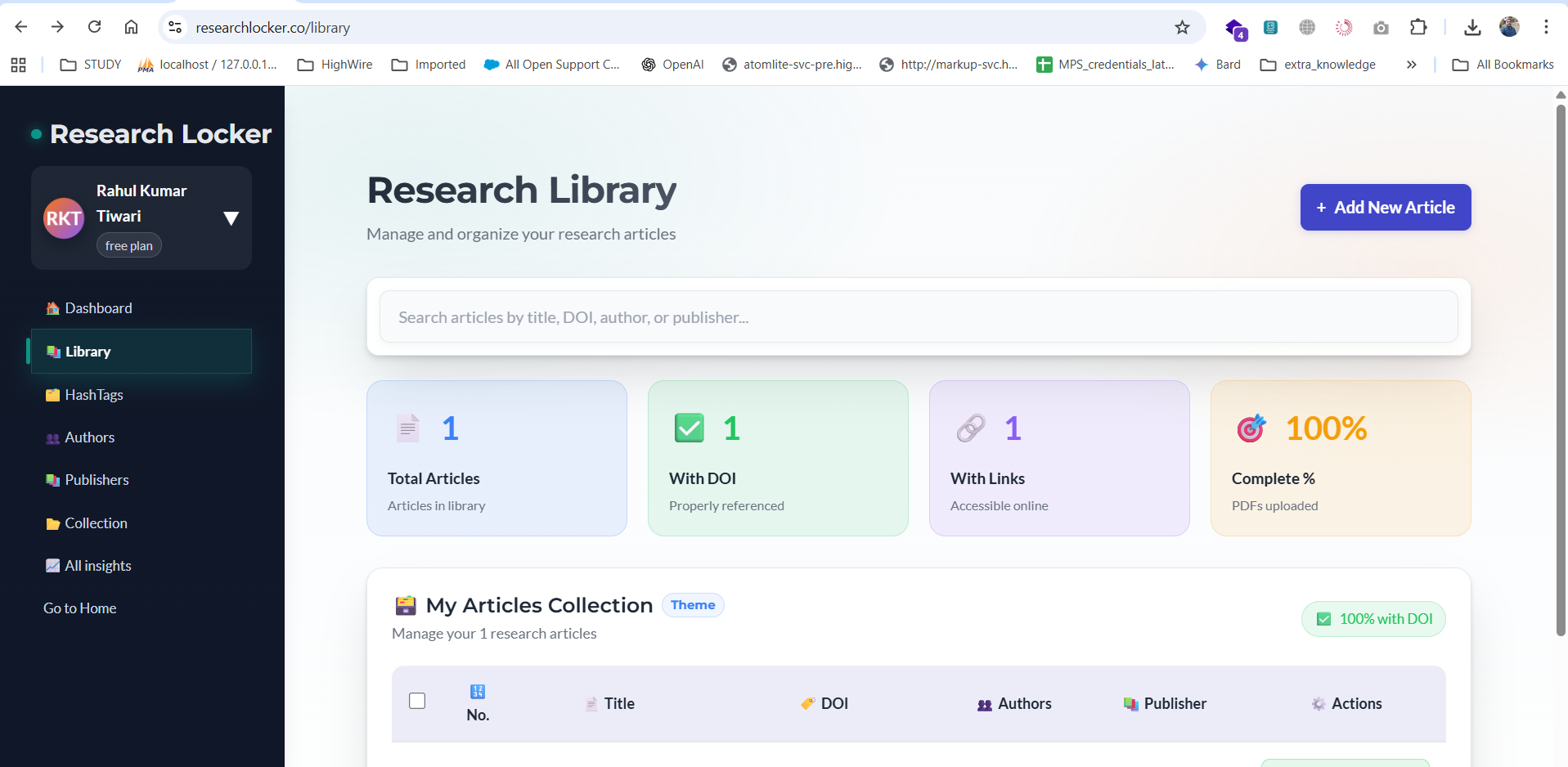 Research Locker - Screenshot 2 showing product features and functionality