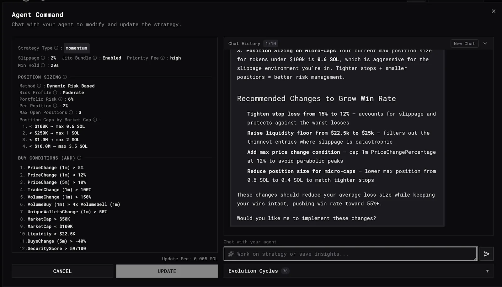 Perpetuals Trading Agents on Solana screenshot 9