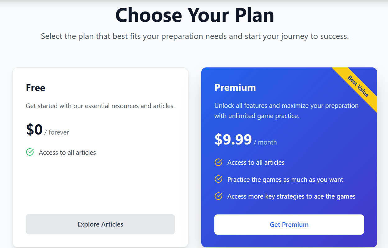 Piattaforma di allenamento preparativo per la valutazione del gioco media 3