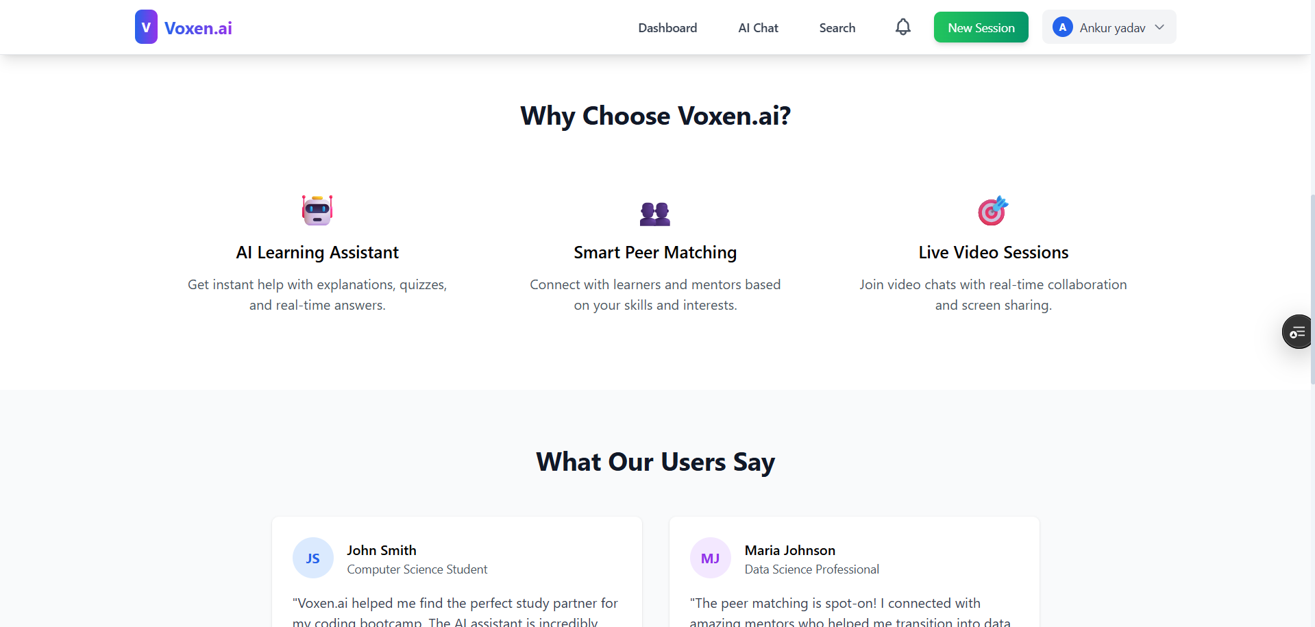 Voxen.ai - एआई-संचालित पीयर लर्निंग प्लेटफॉर्म के साथ तेजी से जानें मीडिया 4